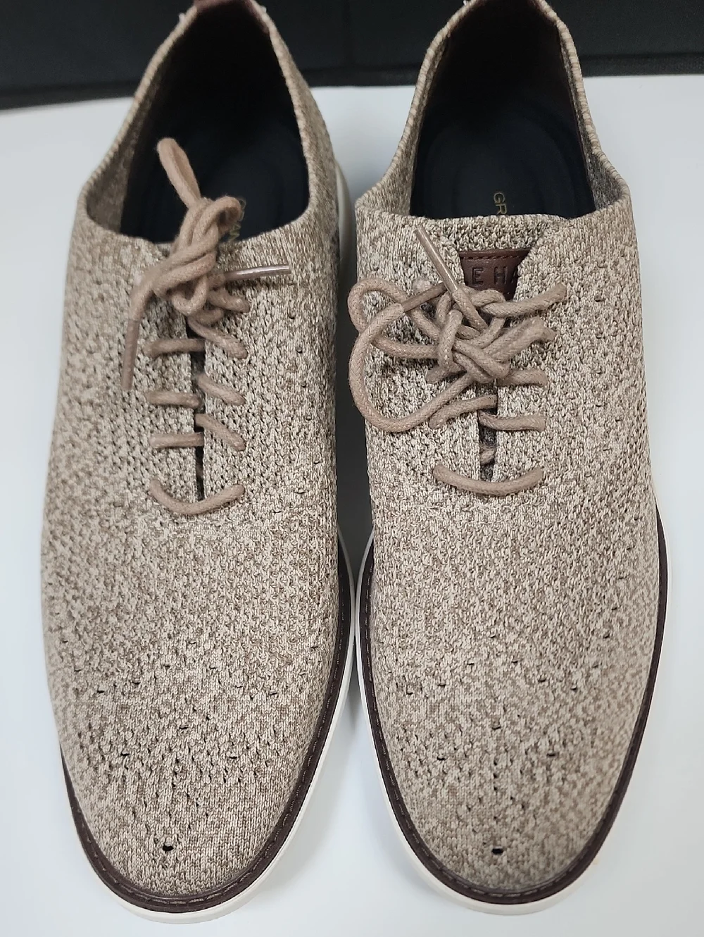 Cole Haan Size 10.5m Men's Casual Knit Lace-Up Shoes - Beige